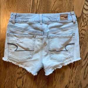Light wash denim shorts